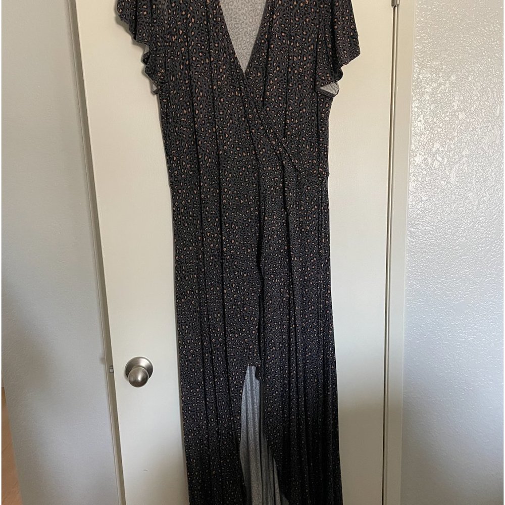 EXPRESS - Hi lo Cheetah Wrap Maxi Dress
